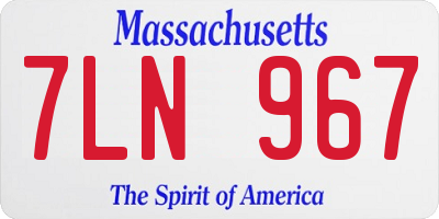 MA license plate 7LN967
