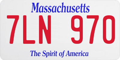 MA license plate 7LN970