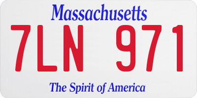 MA license plate 7LN971