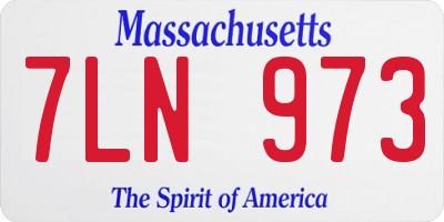 MA license plate 7LN973