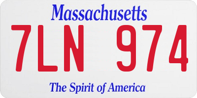MA license plate 7LN974
