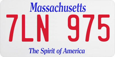 MA license plate 7LN975