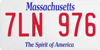 MA license plate 7LN976