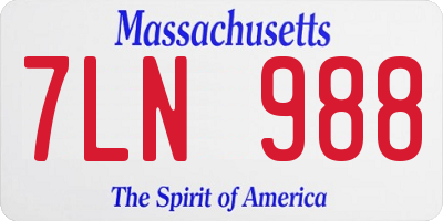 MA license plate 7LN988