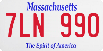 MA license plate 7LN990
