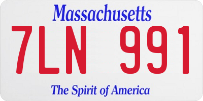 MA license plate 7LN991