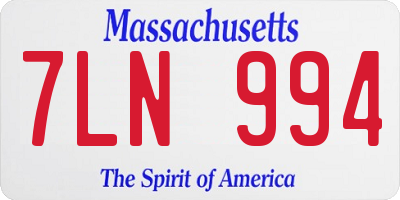 MA license plate 7LN994