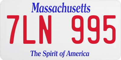 MA license plate 7LN995