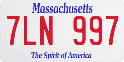 MA license plate 7LN997