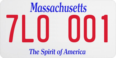 MA license plate 7LO001
