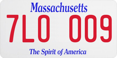 MA license plate 7LO009
