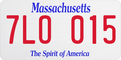 MA license plate 7LO015