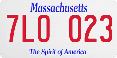 MA license plate 7LO023