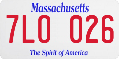 MA license plate 7LO026