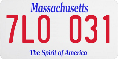 MA license plate 7LO031