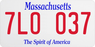 MA license plate 7LO037