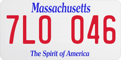 MA license plate 7LO046