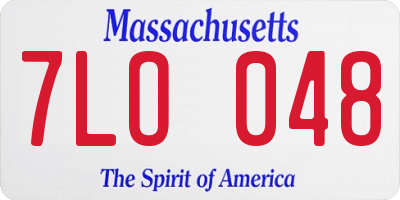 MA license plate 7LO048