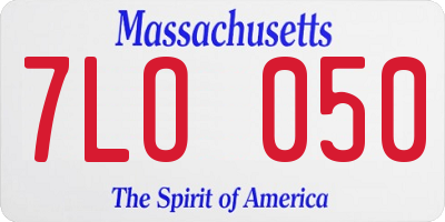 MA license plate 7LO050