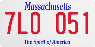 MA license plate 7LO051