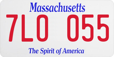 MA license plate 7LO055