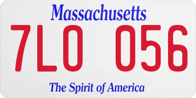 MA license plate 7LO056