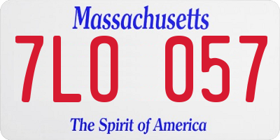 MA license plate 7LO057