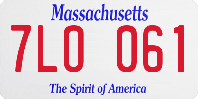 MA license plate 7LO061