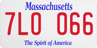 MA license plate 7LO066