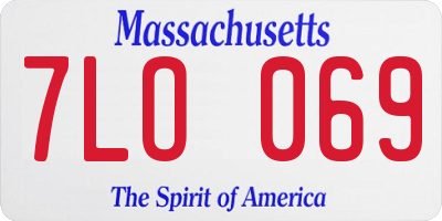 MA license plate 7LO069