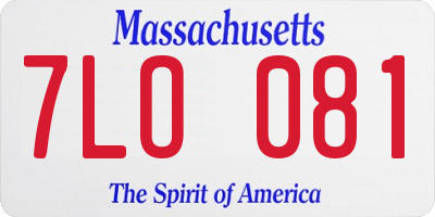 MA license plate 7LO081