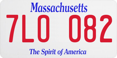MA license plate 7LO082