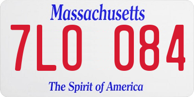 MA license plate 7LO084