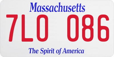 MA license plate 7LO086