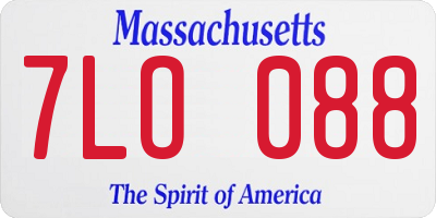 MA license plate 7LO088