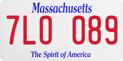 MA license plate 7LO089