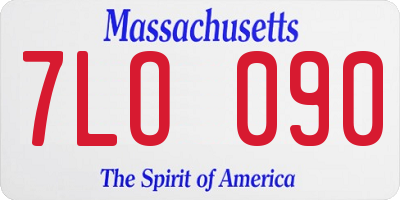 MA license plate 7LO090