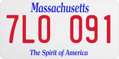 MA license plate 7LO091