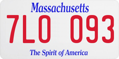 MA license plate 7LO093
