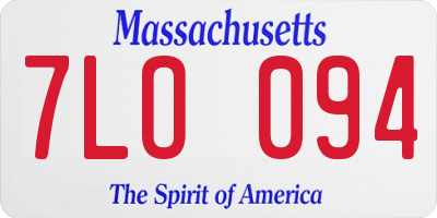 MA license plate 7LO094