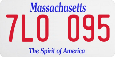 MA license plate 7LO095