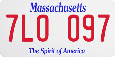 MA license plate 7LO097