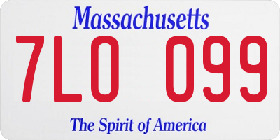MA license plate 7LO099
