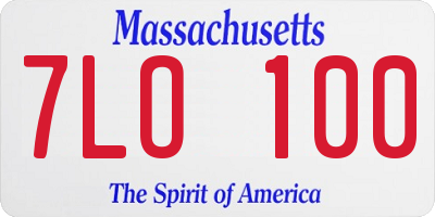 MA license plate 7LO100