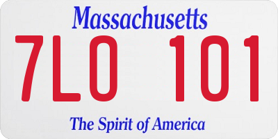 MA license plate 7LO101