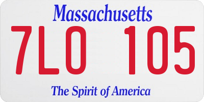 MA license plate 7LO105