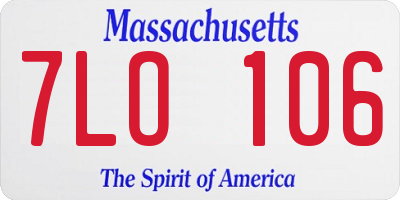 MA license plate 7LO106