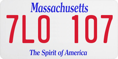 MA license plate 7LO107