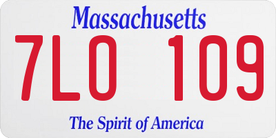 MA license plate 7LO109