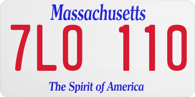 MA license plate 7LO110